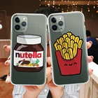 Шоколада Nutella картофеля-фри милые еда чехол для телефона Apple iphone 12 11 Pro X XS Max XR 8, 7, 6, 6s Plus, прозрачный мягкий чехол для задней крышки