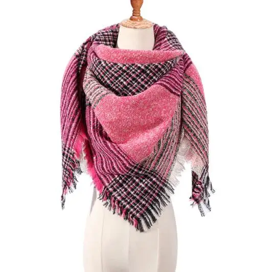 Cheapest New Women's Winter Triangle Scarf Plaid Warm Cashmere Scarves Female Shawls Pashmina Lady Bandana Wraps Blanket |
