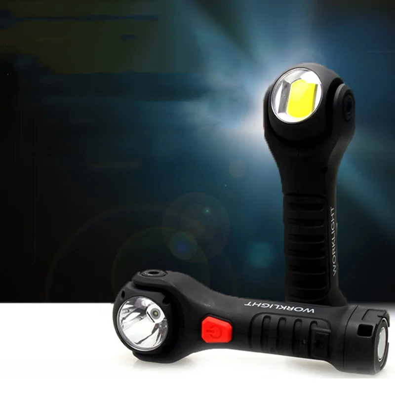 

Cob Work Light Led Flashlight With Magnet 360° rotatable Double-sided Lamp USB rechargeable Built-in Battery Troch Light