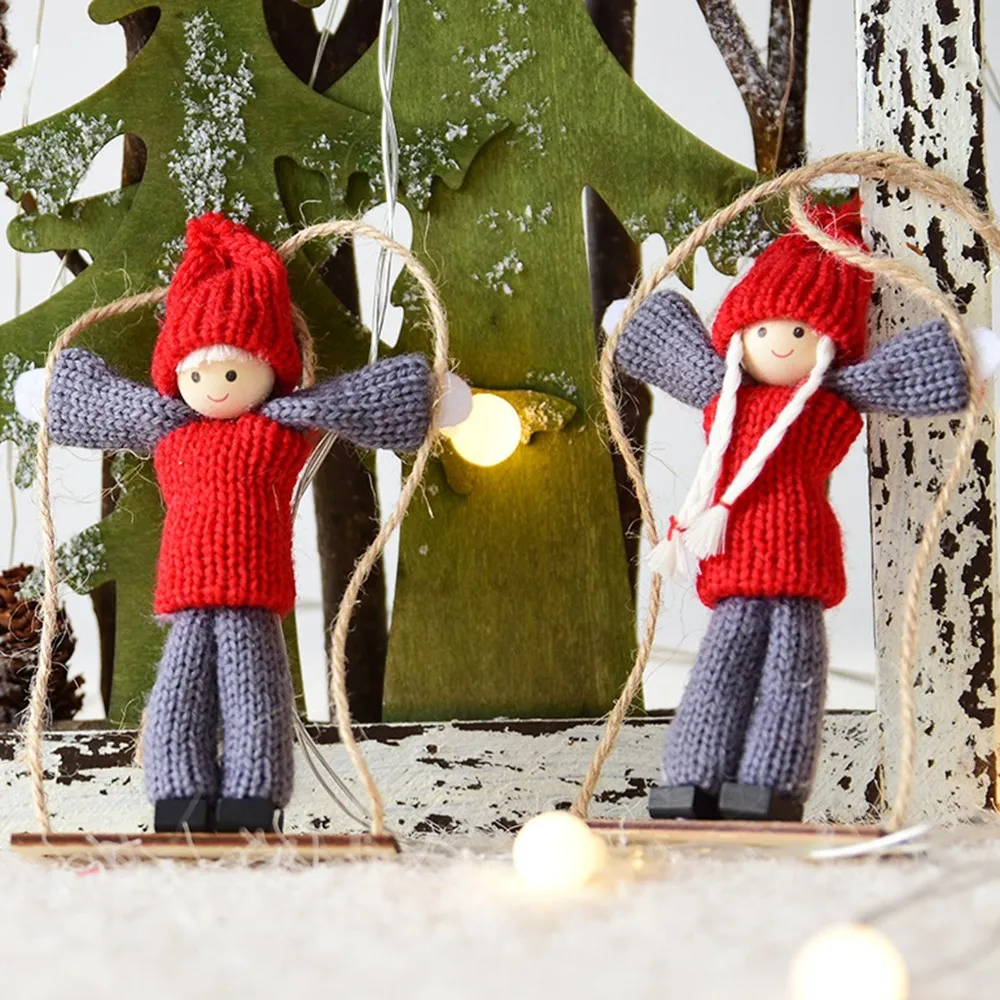 Рождественские украшения милые лазанье по лестнице веревка в форме куклы
