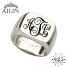 AILIN серебро 925, кольцо на заказ для мужчин и женщин, мужское кольцо с выгравированными буквами, кольцо с монограммой и именем, уникальный подарок на день отца