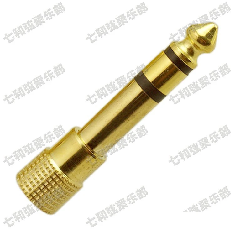 

2 Pcs Stereo Microphone Guitar Cable Audio Converter Adapter Coupler Connector Female 3.5mm to 6.35mm Male Jack