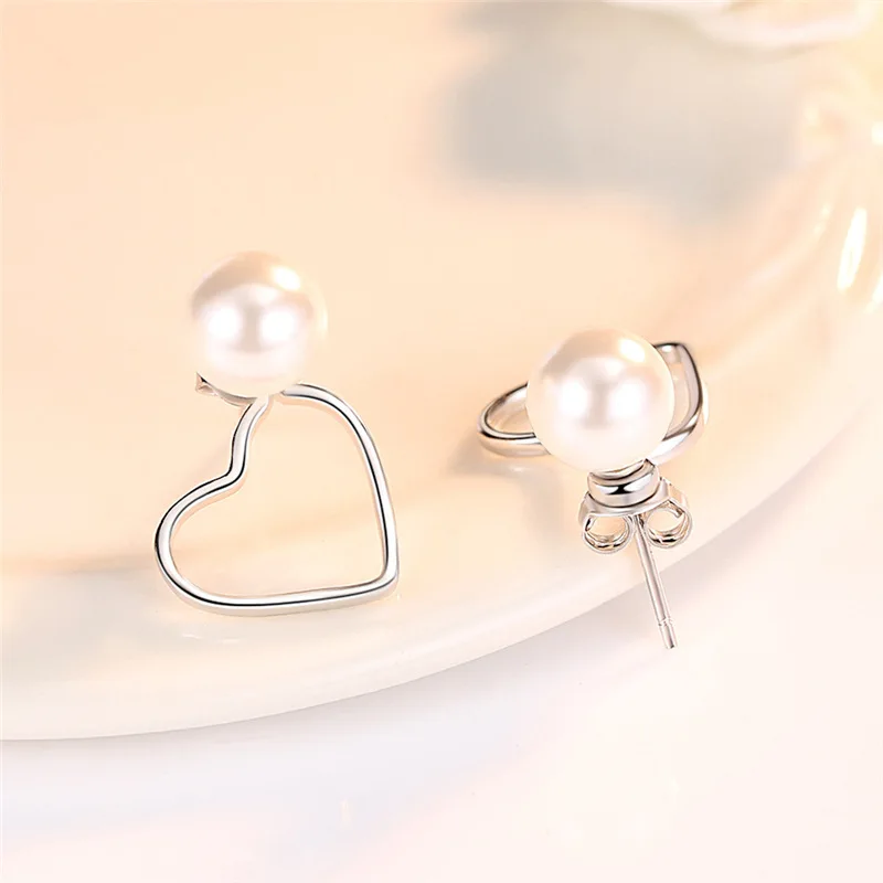 Модные жемчужные серьги в форме сердца для женщин ювелирные изделия