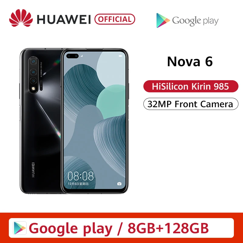 Оригинальный huawei Nova 6 смартфон 40MP AI камера s мобильный телефон 32MP фронтальная 57