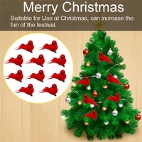 christmas red bird decoration lifelike bird statue lovely christmas tree pendant creative party supplies home decoration 2022