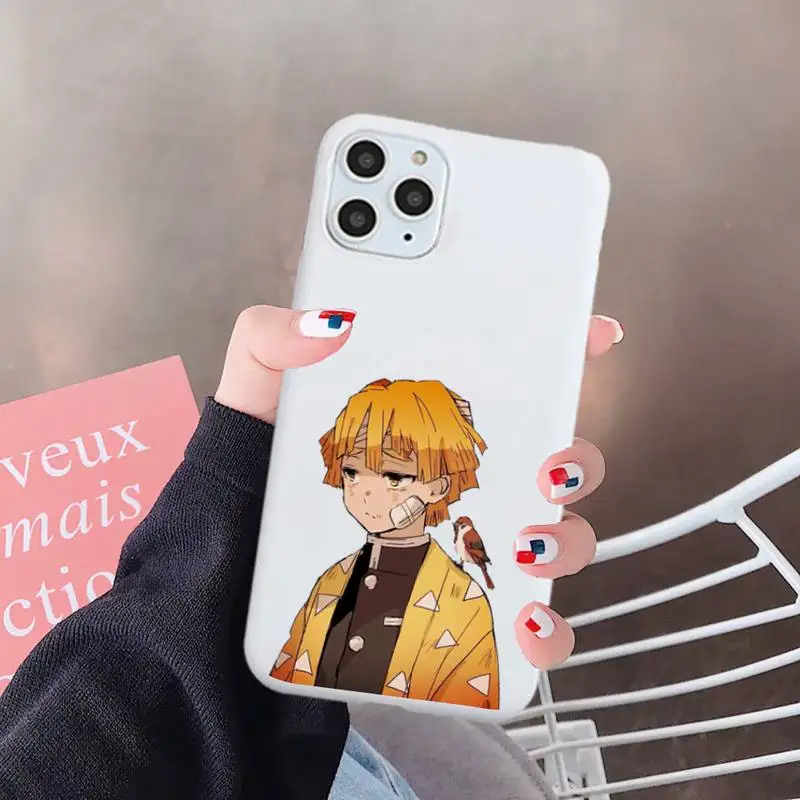 

Kimetsu no Yaiba Japan anime Phone Case Candy Color for iPhone 6 7 8 11 12 s mini pro X XS XR MAX Plus