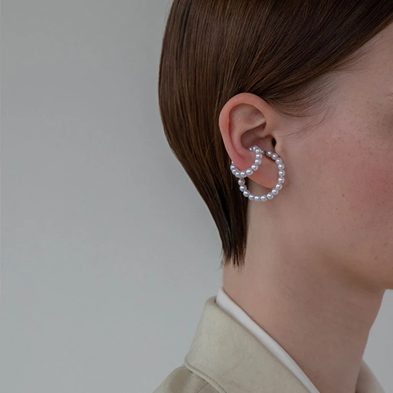 GHIDBK изящные элегантные многослойные искусственные жемчужные хрящи серьги