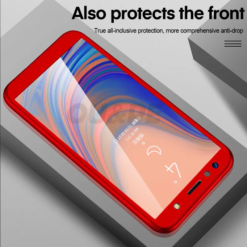 360 Полное покрытие чехол для Samsung Galaxy A7 A6 A8 A9 J4 J6 J8 плюс 2018 A5 2017 Чехлы A20 A20E A30 A50 A70 A90 |