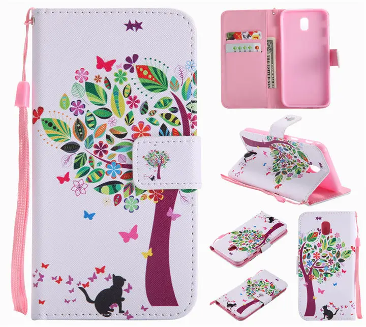 Cat Tree Милый кожаный чехол с откидной крышкой для Funda samsung Galaxy S8 Plus S7 S6 Edge J3 J5 j7 чехол для девочек с медведем и леопардовым принтом чехол-кошелек P06F - Цвет: Cat Tree
