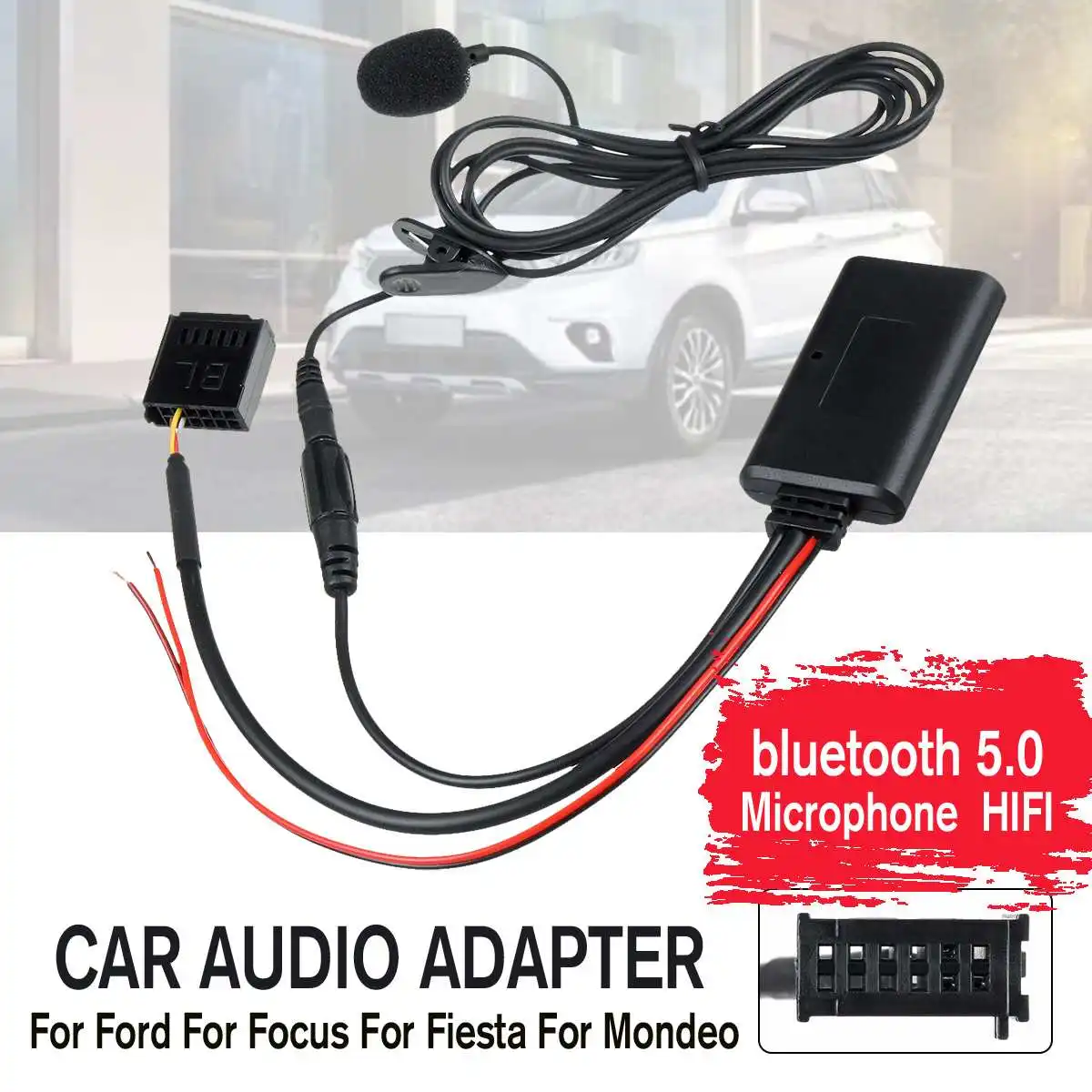 

Car bluetooth 5.0 Aux USB Handsfree Microphone Cable Adapter AUX Audio MIC for Ford For Focus For Fiesta For Mondeo