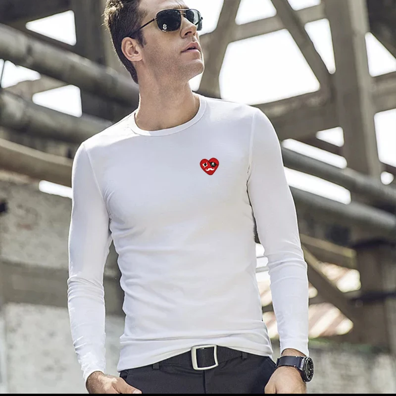У меня есть глаза Мужская футболка штаны с изображением сердца вышивкой удобный