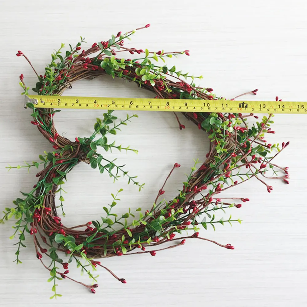 Натуральный виноградный венок ручной работы в деревенском стиле с сердцем