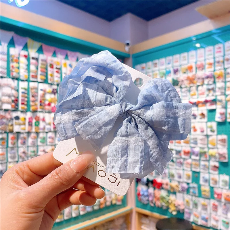 

2021 Spring New Fashion Children's Hairpins Headdress Sweet Girl Simple Colorful Fabric Bow Duckbill Clip Hair Accessories