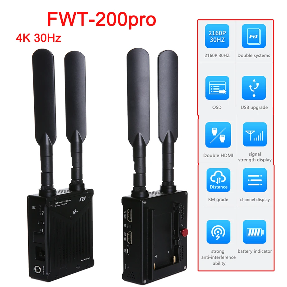 Feidu FWT 200pro 4K 30 Гц Беспроводная передача изображения HD видео передатчик приемник