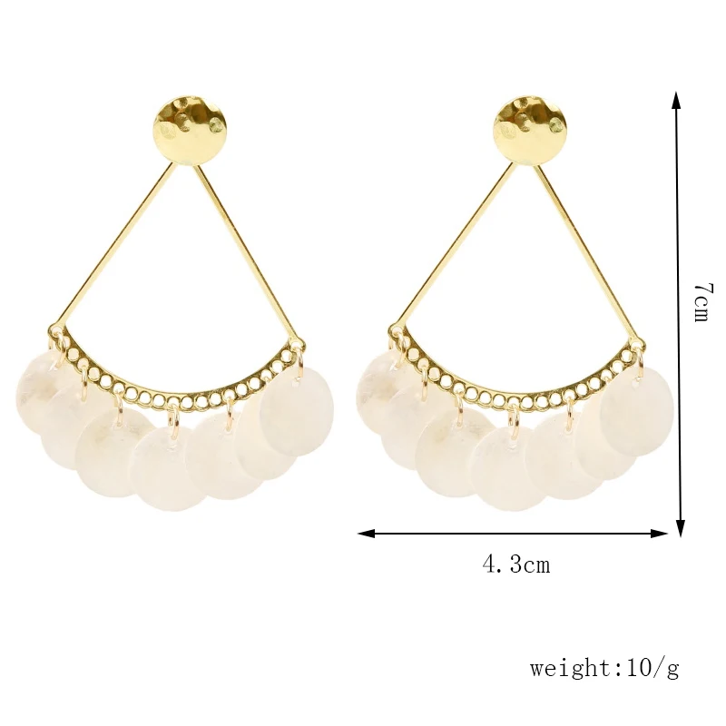 Модные золотые металлические треугольные большие серьги-капли для женщин модные