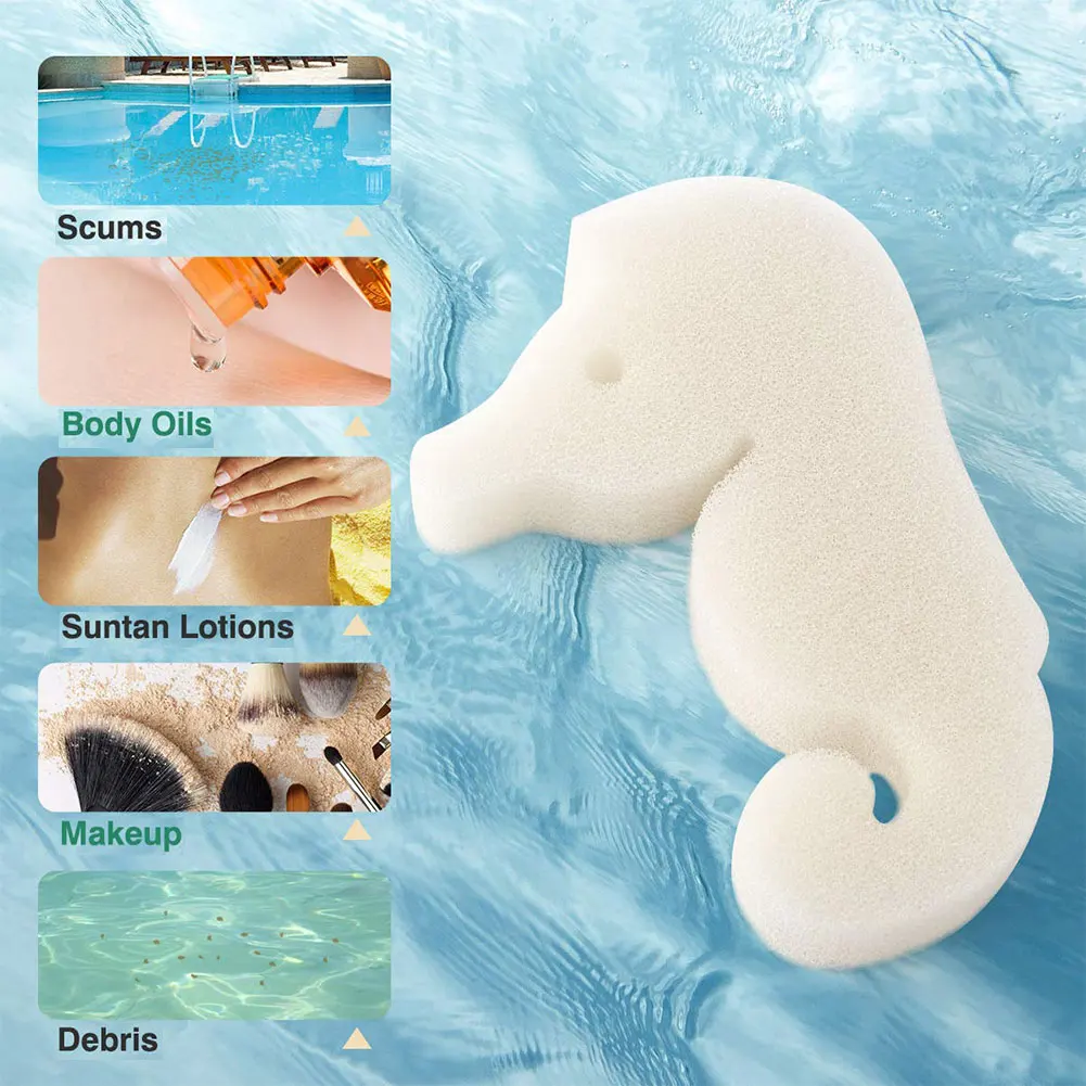 

Oil Absorbing Sponge Swimming Pool Hot Tub And Hippocampus Shaped Face Absorb Sludge Dirt And Scum Maintenance Kit/Accessories