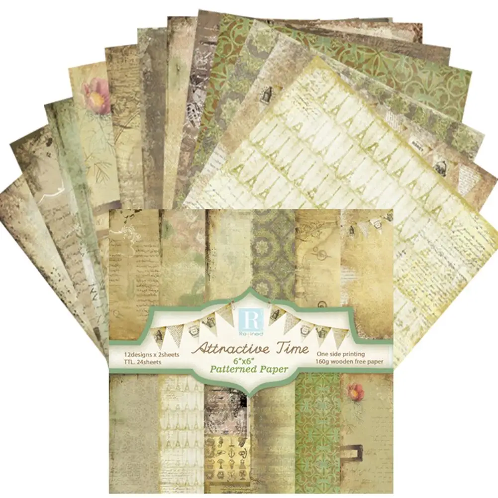 24 шт. фоновые бумажные открытки с односторонним рисунком для самостоятельного