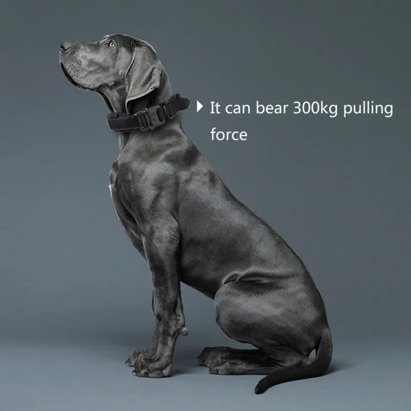 

Tactical Collar Pet Collar Wear Resistant Outdoor Adjustable Medium To Large Leash Dog Collar Dog Collar