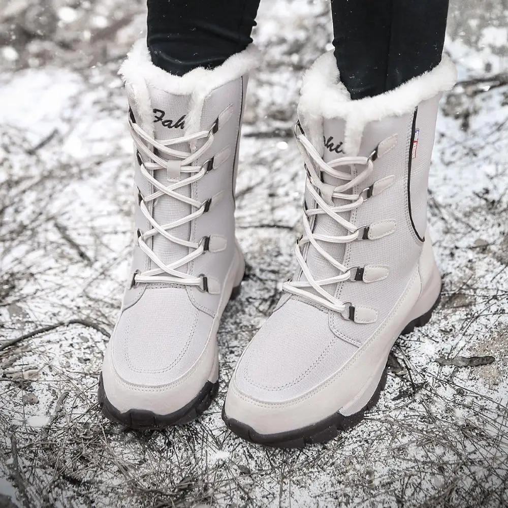 

2019 Winter New Style Thick High-top Snow Boots Women's Waterproof Fashion Brand Warm Short Boots Non-slip Female botas mujer