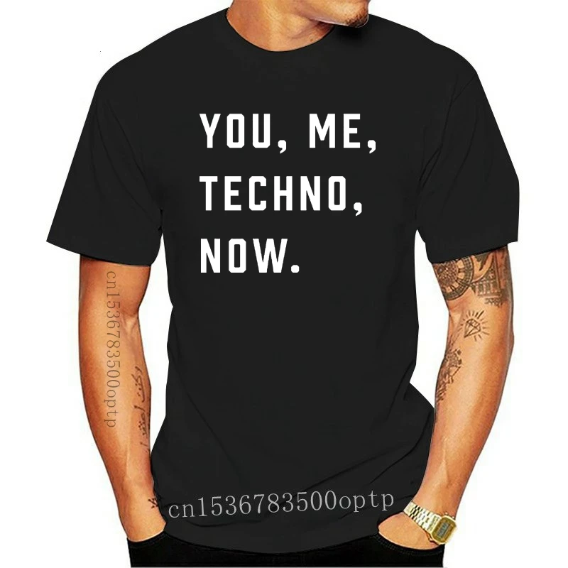 

New YOU, ME, TECHNO, NOW. Mens Printed T-Shirt Music Slogan Print Detroit Acid House sbz4421