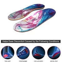 female running non slip shock absorber orthopedic arch support insole with creative colorful design for plantar fasciitis
