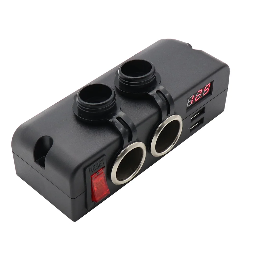 

Car Accessories Multifunctional Car Charger Socket Splitter 3 in 1 Multifunction USB Car Charger Voltmeter Power Adapter