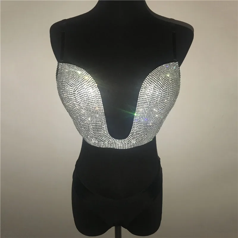 Комплект бикини Стразы золотистого и серебристого цветов женское сексуальные