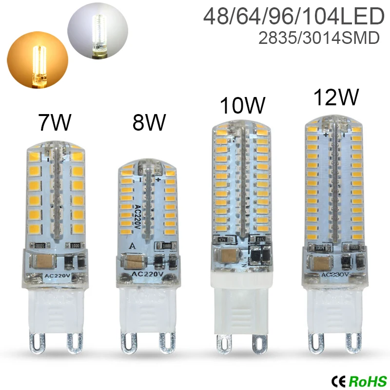 G4 светодиодный 3 Вт 7 9 10 12 AC220V G9 светильник лампы SMD 2835 3014 g9 заменить 30/Лампа