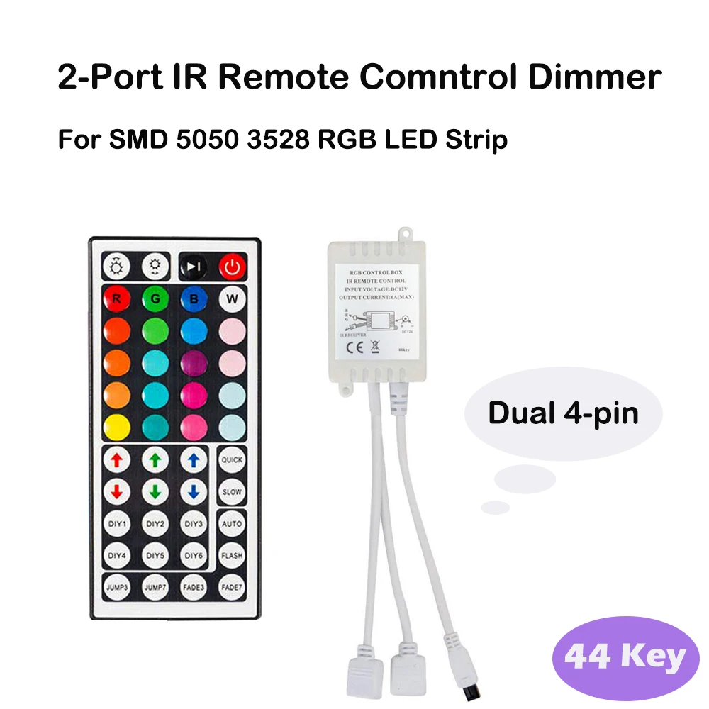

2-Порты и разъёмы 24 44-клавишный пульт Беспроводной ИК-пульт дистанционного управления Управление LED диммер для SMD 5050 3528 RGB Светодиодные ленты ...