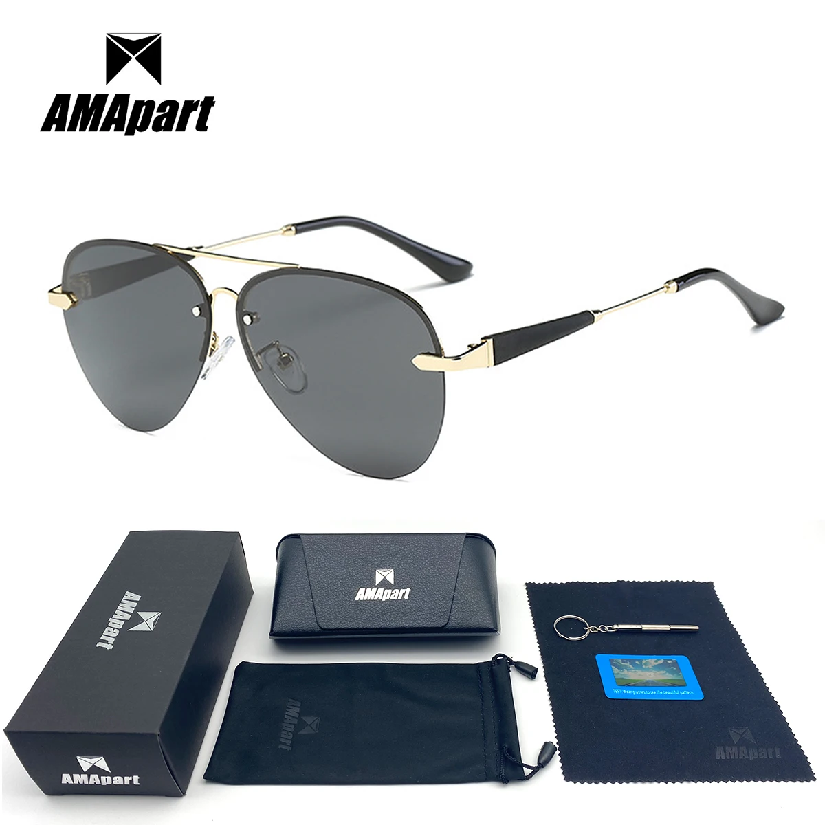 

AMApart High Quality Polarized Sunglasses For Men Driving Fishing Sports Outdoors UV400 Protection Anti-Glare