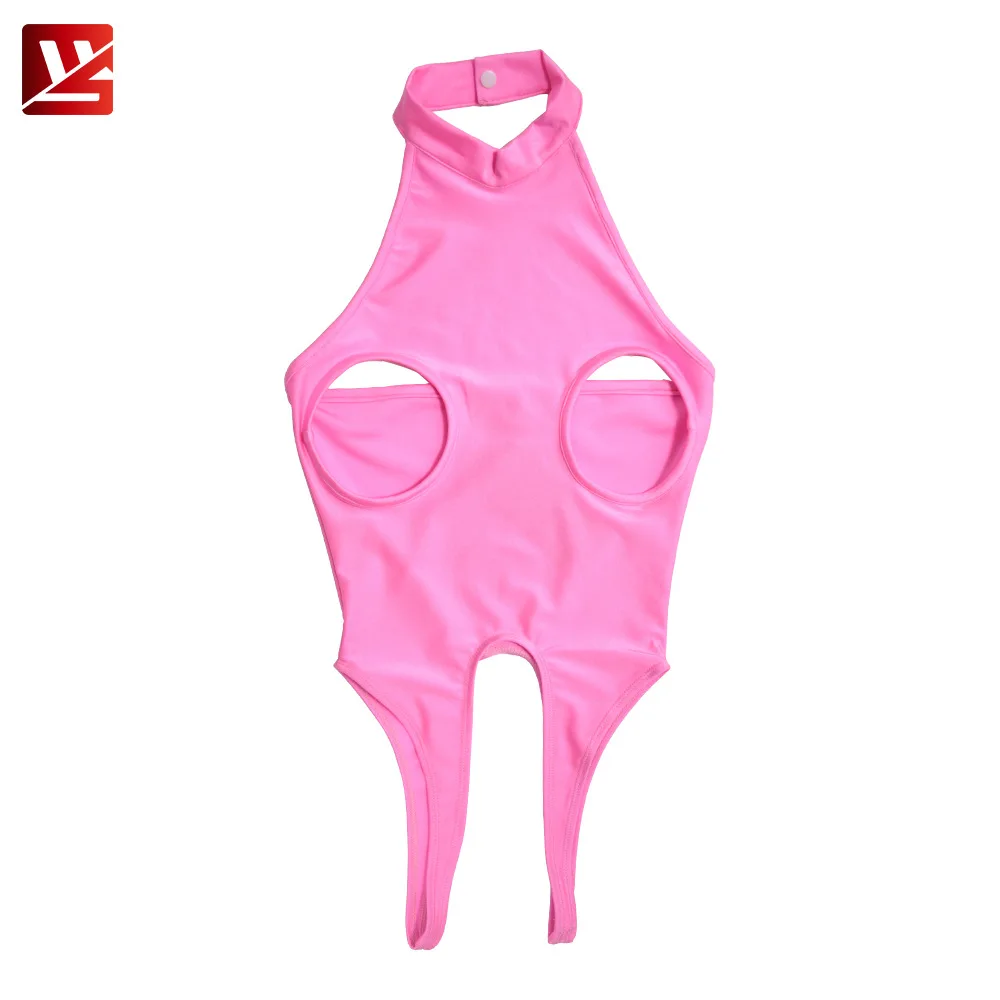 Женский слитный купальник с вырезами на шее открытой спиной |