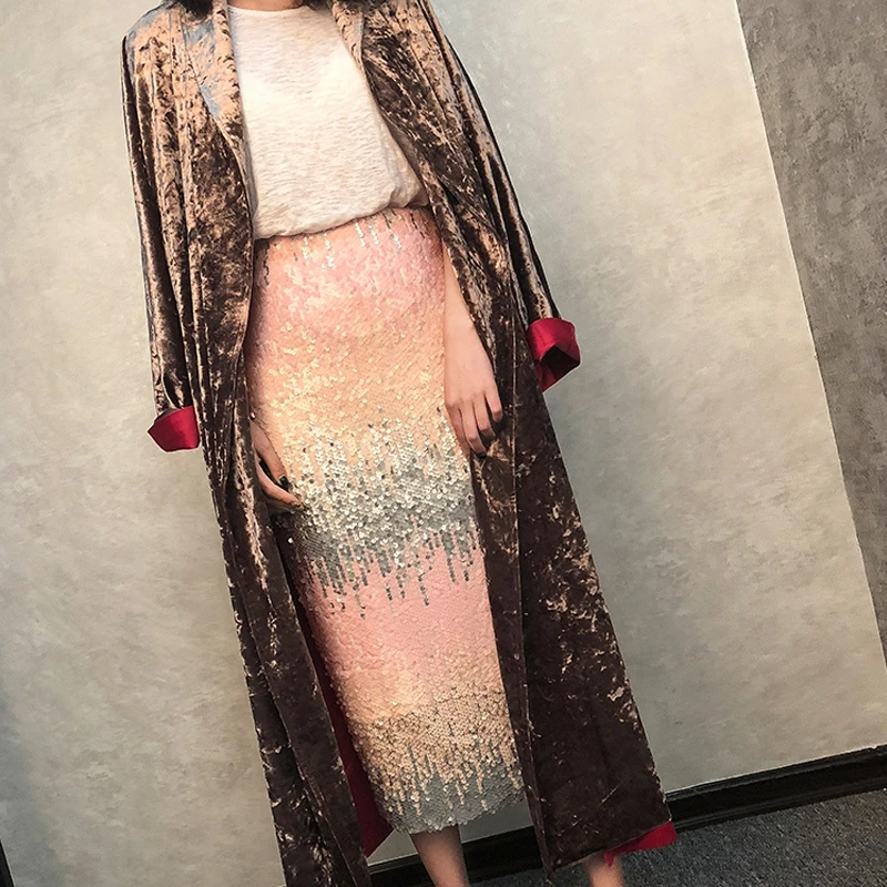 Женская юбка карандаш RealShe с эластичной талией и блестками большого размера для