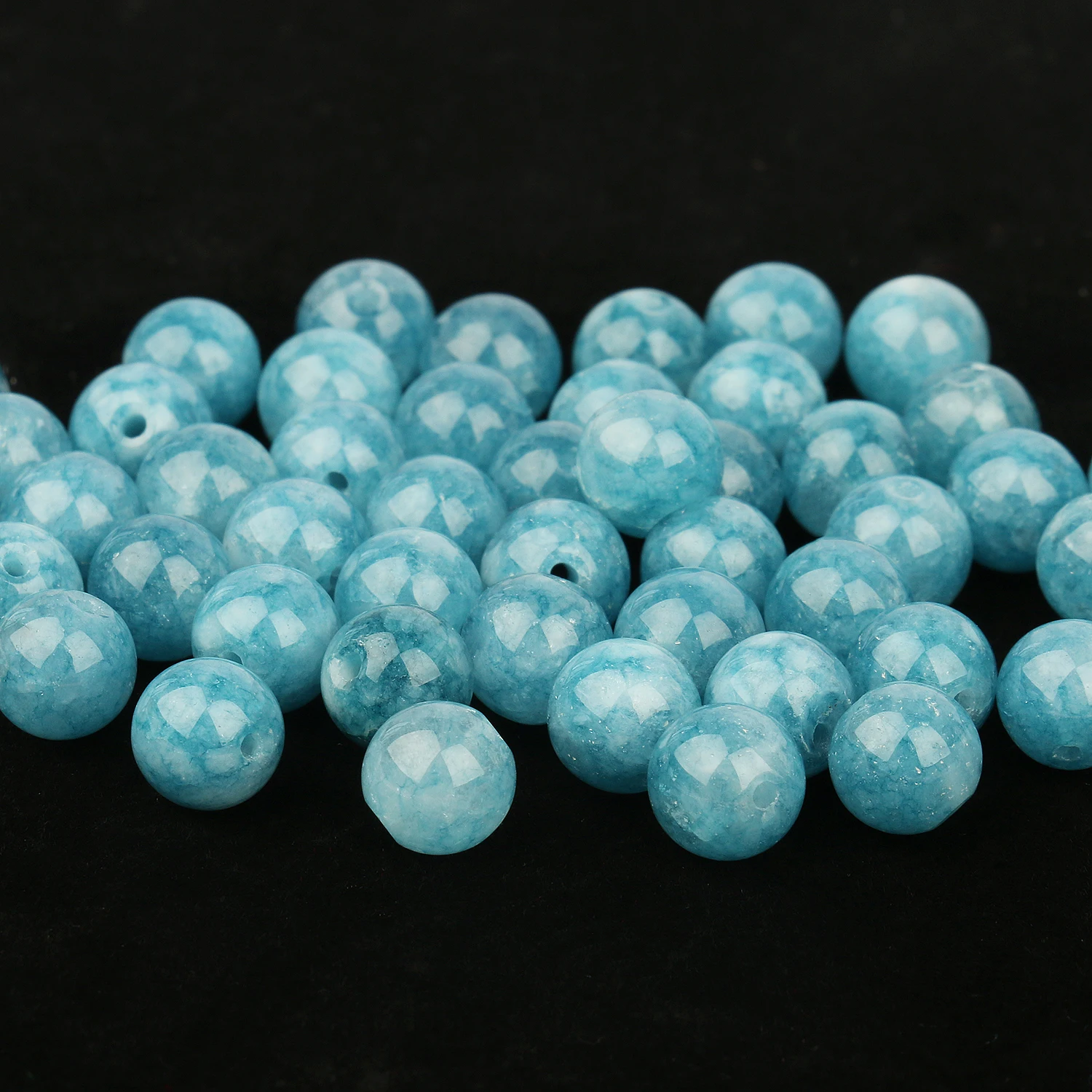 

4/6/8/10/12mm Natural Stone Smooth Aquamarines Chalcedony Jades Beads Round Loose Beads For Jewelry Making DIY Bracelet Necklace