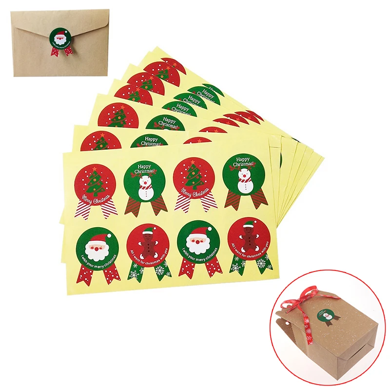 

Винтажная Рождественская тематическая серия знаков 80 шт./10 листов, многофункциональная наклейка-уплотнитель «сделай сам», Подарочная накл...