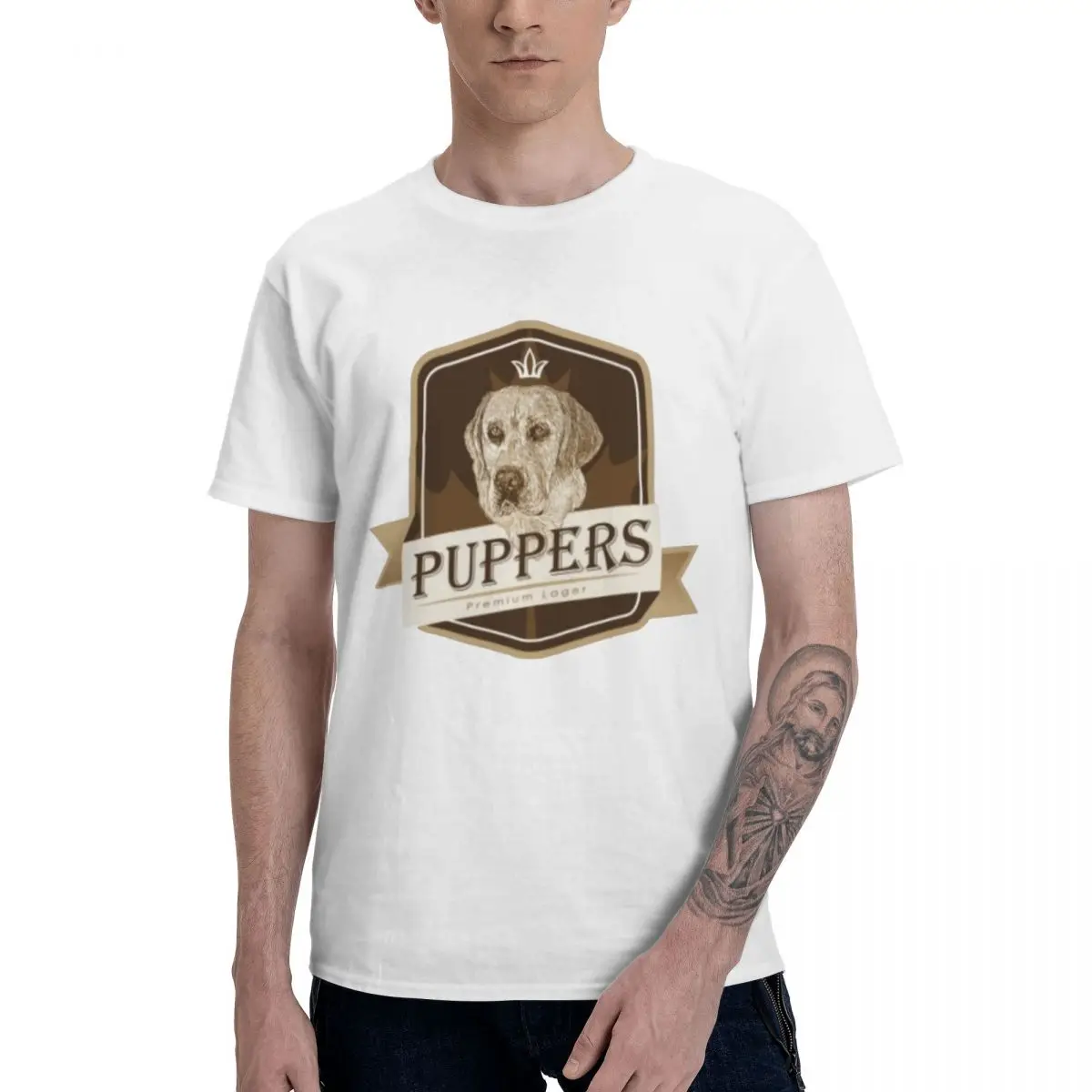 

Puppers Officially Wayne's Favourite Beer T-Shirt Pure Cotton Crewneck Male T Shirt Short Long Sleeve Novelty Tees Hoodie