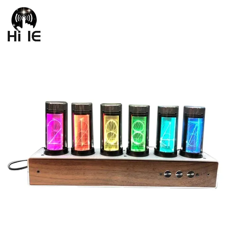 Цифровые часы-трубка RGB светящиеся в стиле стимпанк тяжелый металл ретро