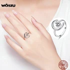 Кольцо женское из серебра 925 пробы в виде кота и Луны