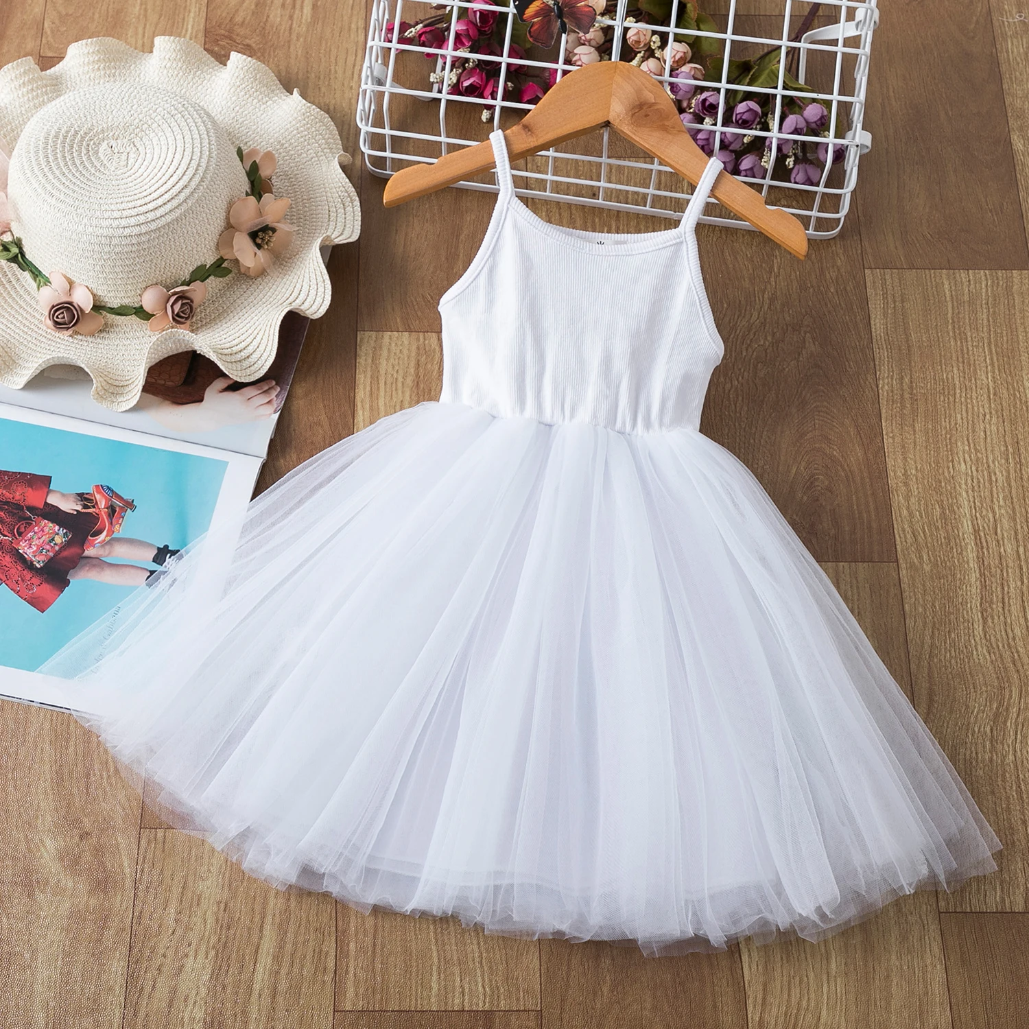 Summer Kid Baby Girls Floral Embroidered Tutu Dress Wedding Party Dresses Toddder Princess Children Girl Clothing | Детская одежда и