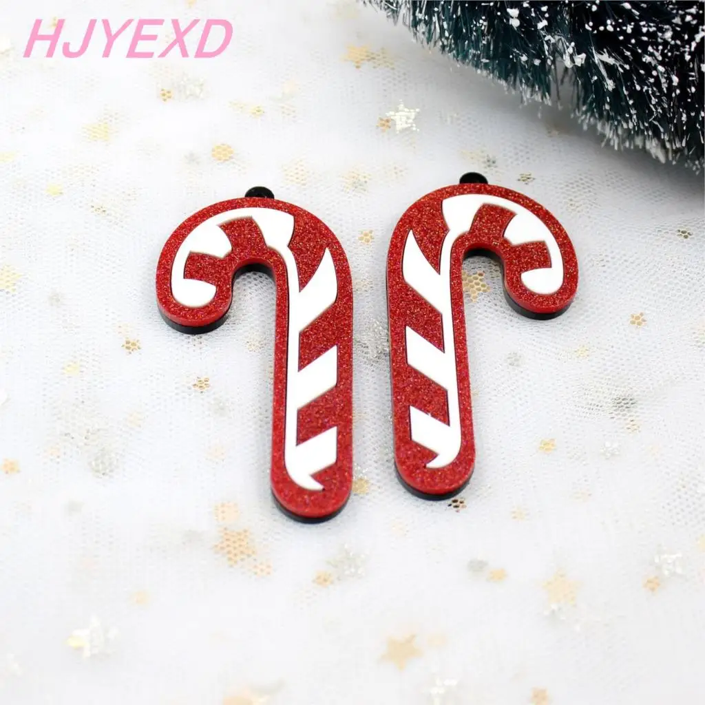 (2 пары) 60 мм акриловые серьги в форме конфет рождественские экологически чистые