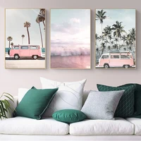 europe seascape style bedroom canvas decorative painting sandy beach poster decor living room wall art decoration accessories