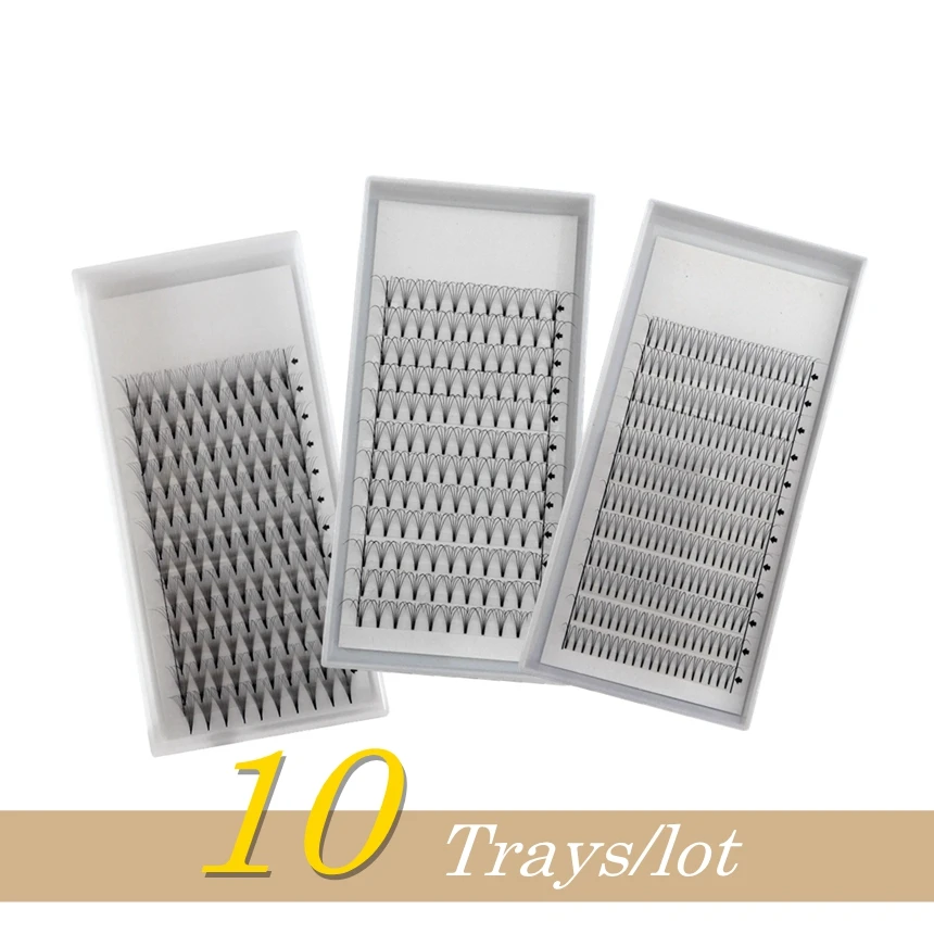 High Quality Eyelashes Extension 3D 5D 10D Premade Fans Eyelash 10 Trays/Lot Russian Volume Lashes 12 Lines