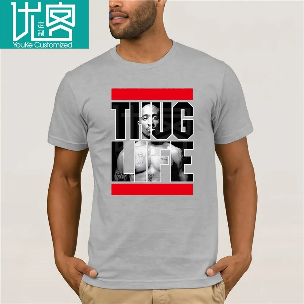 Футболка модная мужская летняя футболка Тупак 2pac Thug Life Rap Hip Artist Tupac Shakur | Мужская