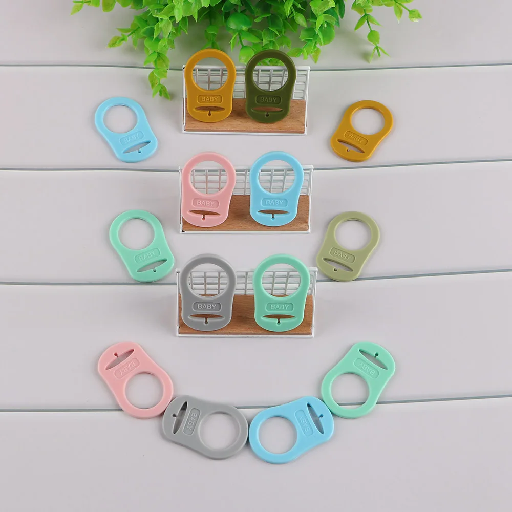 Adaptador de Clip para chupete de beb&eacute;, 20 unidades, bot&oacute;n de silicona, anillo, conector de silicona multicolor para chupete, accesorios de dentici&oacute;n-0