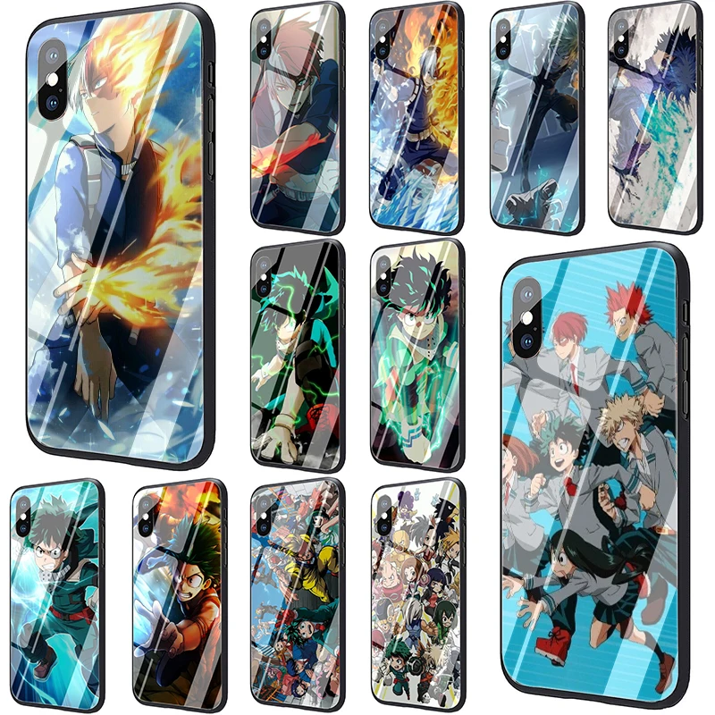 Чехол из закаленного стекла My hero Academia для iphone 5 5S SE 2020 6 6S 7 8 Plus X XR XS 11 pro Max|Бамперы| |