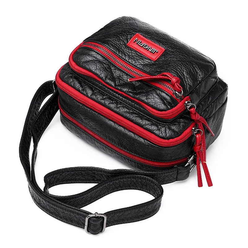 Повседневная женская сумка через плечо из мягкой искусственной кожи с