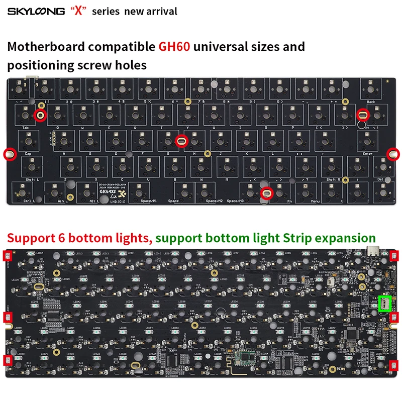 Новое поступление набор keypro GK64XS печатная плата RGB GH60 60% 64 клавиши горячая замена