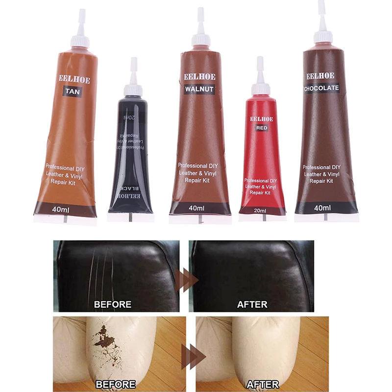 

20/40ml Advanced Leather Repair Gel Car Interior Home Leather Repair Cream Leather Complementary Color Repair Cream Agent