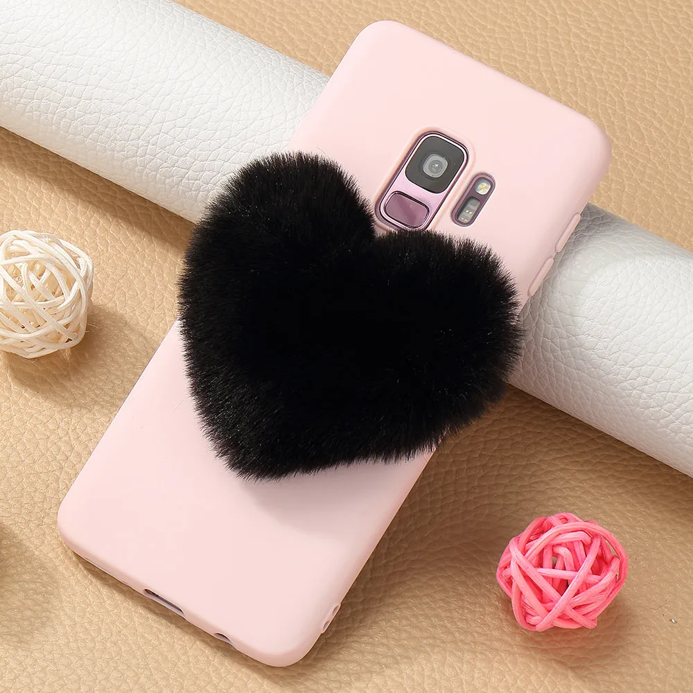 LAPOPNUT милый меховой чехол с сердцем для Samsung Galaxy A71 A51 J4 Plus J6 J5 J3 A7 2018 A8 A6 A5 A3