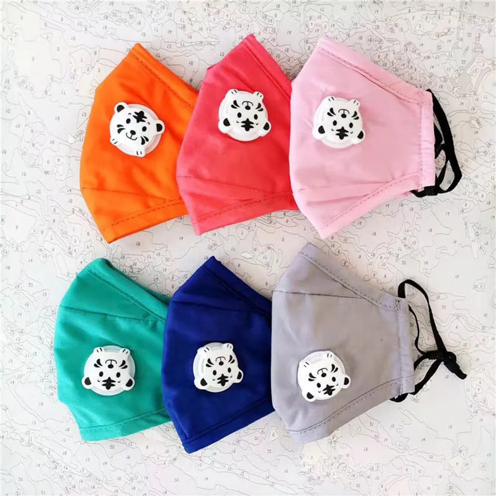 Детская Хлопковая моющаяся Регулируемая Пылезащитная маска с мультяшным