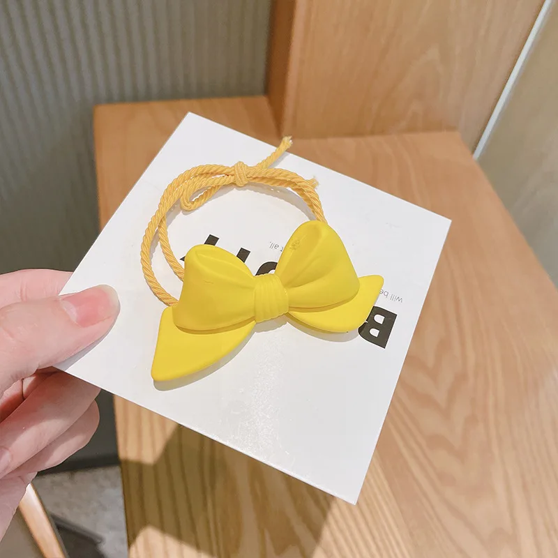 

Korean Miss Sister Fresh Three-dimensional Bowknot Hair Tie Simple Temperament Hair Rope Candy Color Ball Head Rope Scrub